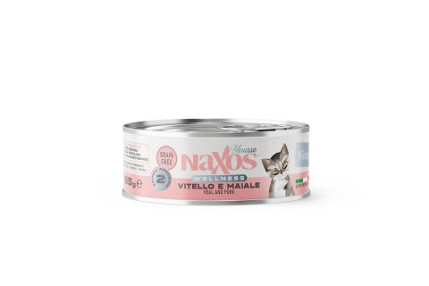 NAXOS CAT KITTEN - cielęcina i wieprzowina - puszka dla kociąt 85g