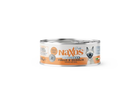 NAXOS CAT STERILIZED - kurczak i przepiórka - puszka dla kotów sterylizowanych 85g